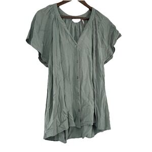 Millers Green Loose Fit V Neck Fairy Goblincore Light Spring Plus 18 Blouse